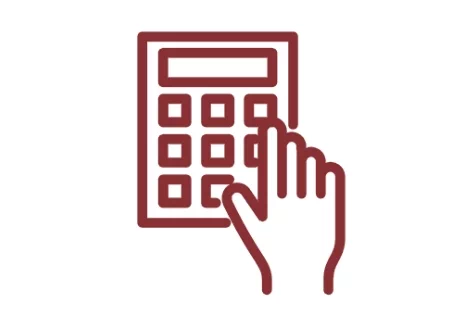 Ikona dłoni na kalkulatorze
